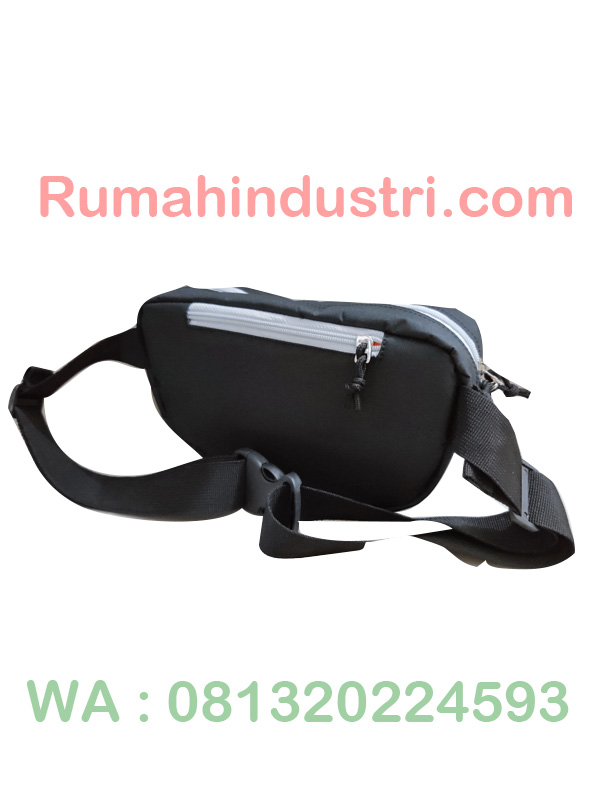 tas pinggang simple abu back